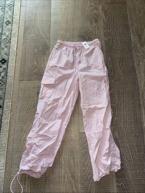 women’s gilly hicks/hollister pink windbreaker jogger pants size xs